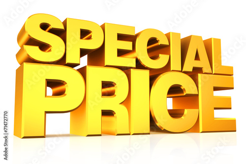 3D gold text special price.