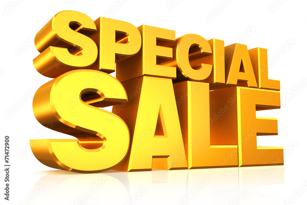 3D gold text special sale. 3D gold text special sale.