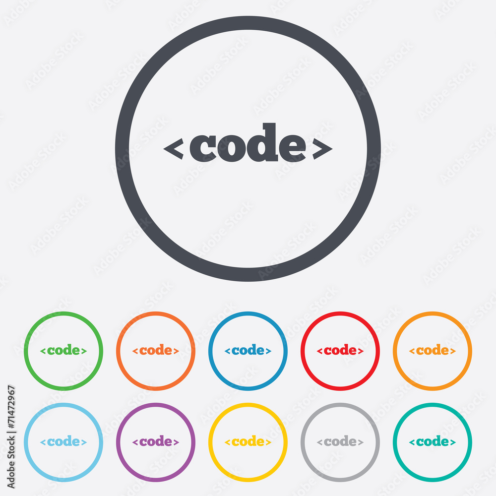 Code sign icon. Programming language symbol. Code sign icon. Programming language symbol.