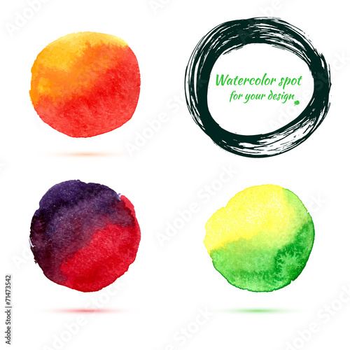 Wallpaper Mural Watercolor brush strokes and circle splashes. Torontodigital.ca