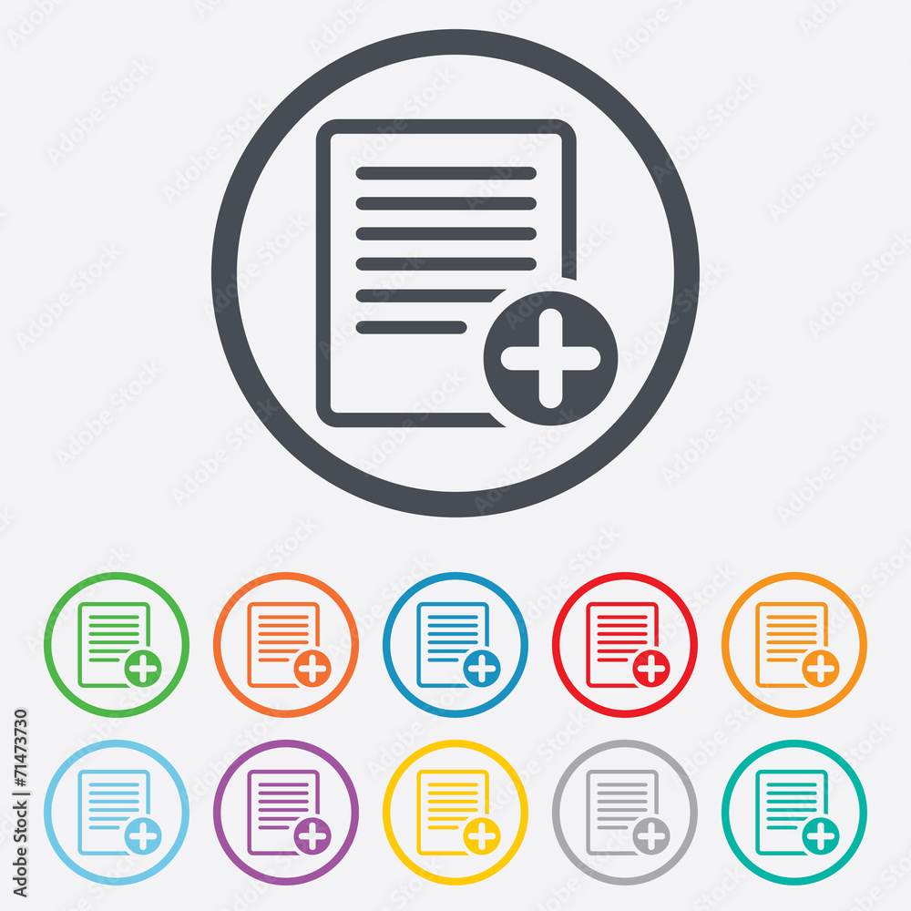 Text file sign icon. Add File document symbol. Text file sign icon. Add File document symbol.
