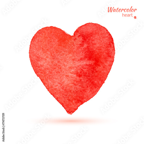 Wallpaper Mural Watercolor painted red heart Torontodigital.ca