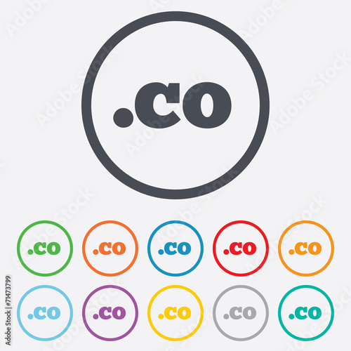 Domain CO sign icon. Top-level internet domain