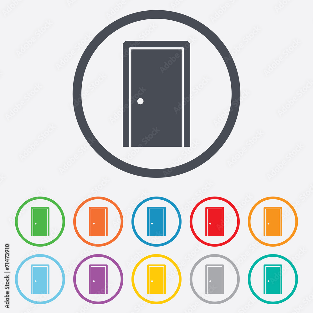 Door sign icon. Enter or exit symbol. Door sign icon. Enter or exit symbol.
