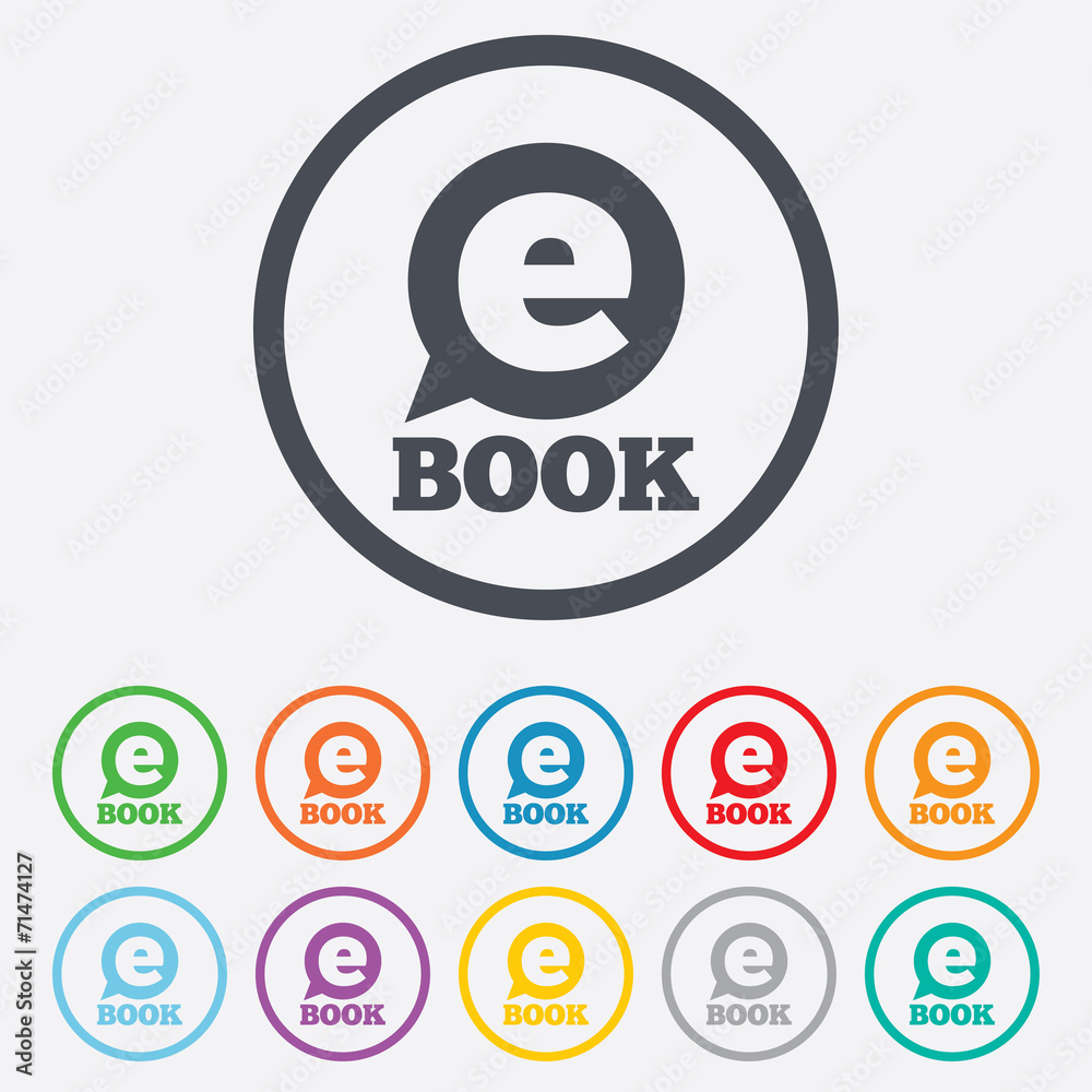 E-Book sign icon. Electronic book symbol. E-Book sign icon. Electronic book symbol.