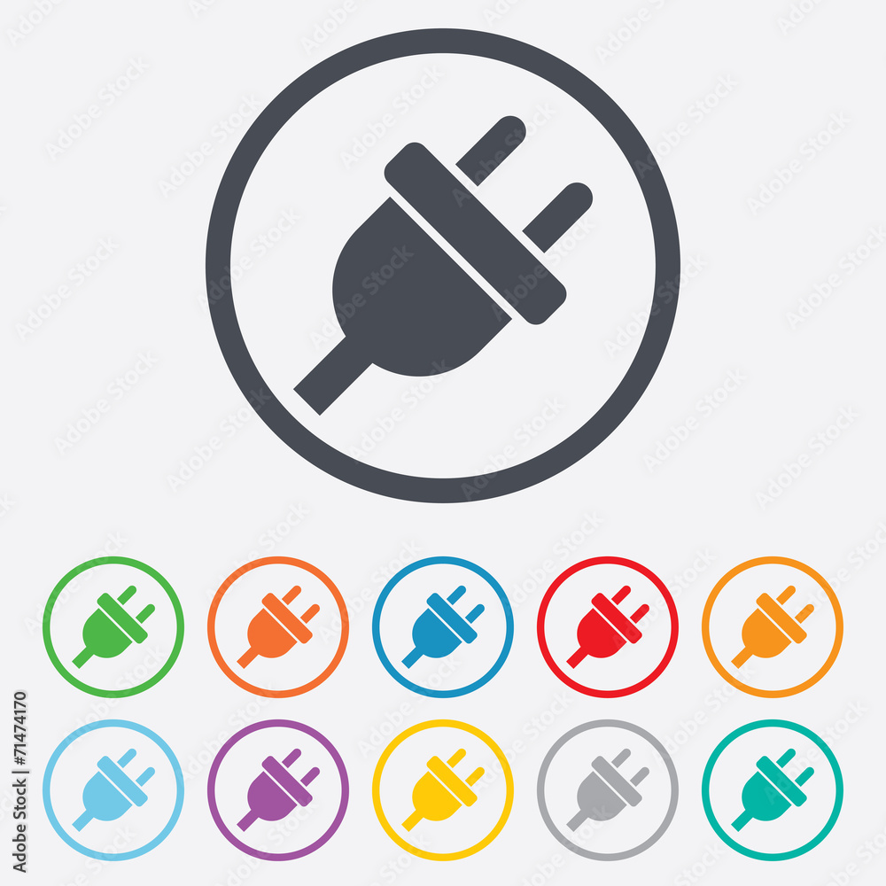 Electric plug sign icon. Power energy symbol. Electric plug sign icon. Power energy symbol.