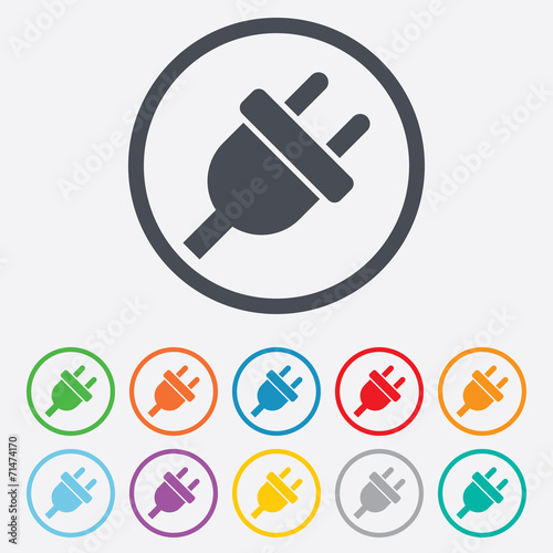 Electric plug sign icon. Power energy symbol.
