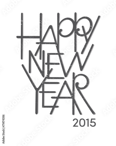 Happy new year scratched lettering