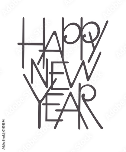Happy new year black lettering