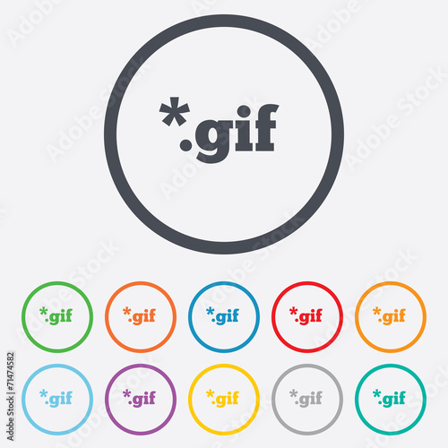 File GIF sign icon. Download image file.