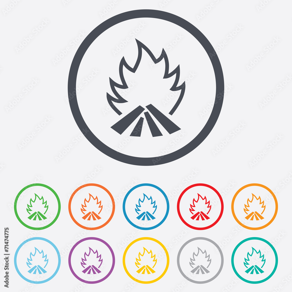 Fire flame sign icon. Heat symbol.