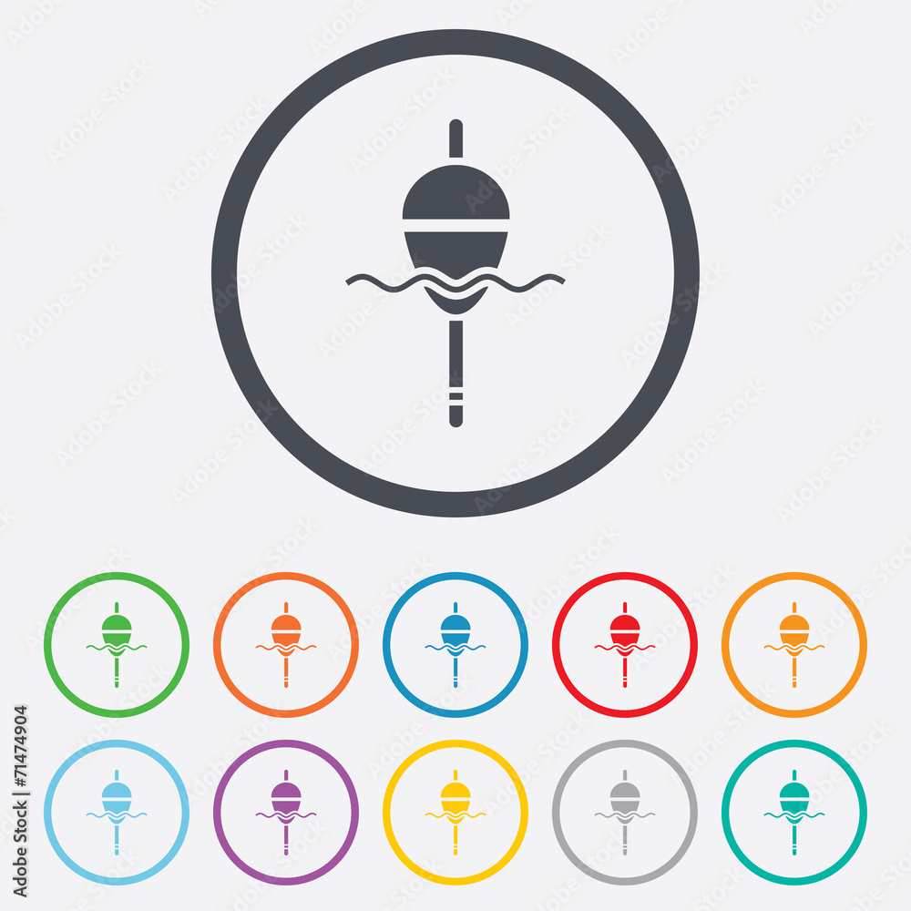 Fishing sign icon. Float bobber symbol. Fishing sign icon. Float bobber symbol.