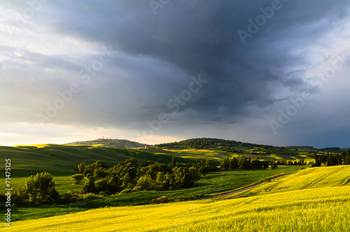 sunset view of Pienza