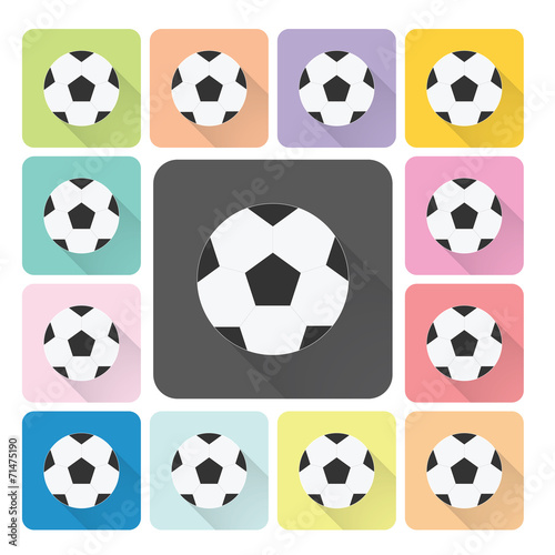 Football Icon color set vector illustration