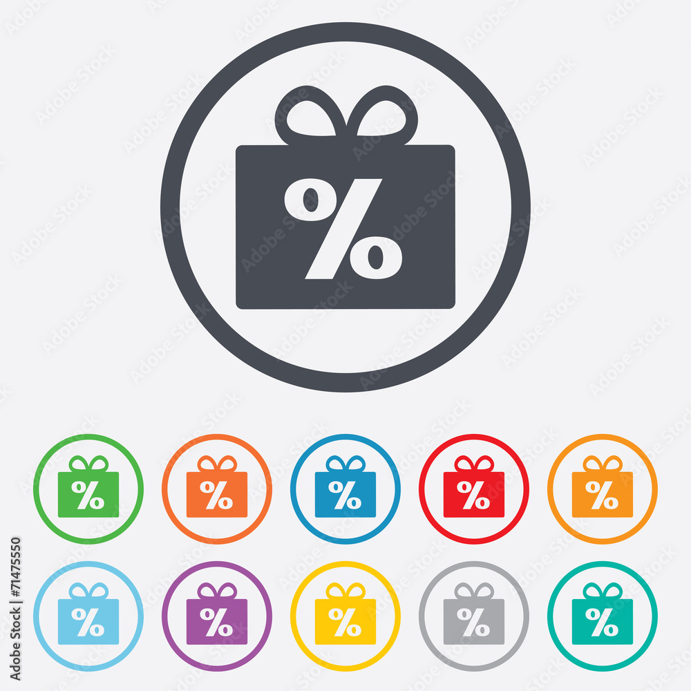 Gift box sign discount icon. Present symbol. Gift box sign discount icon. Present symbol.