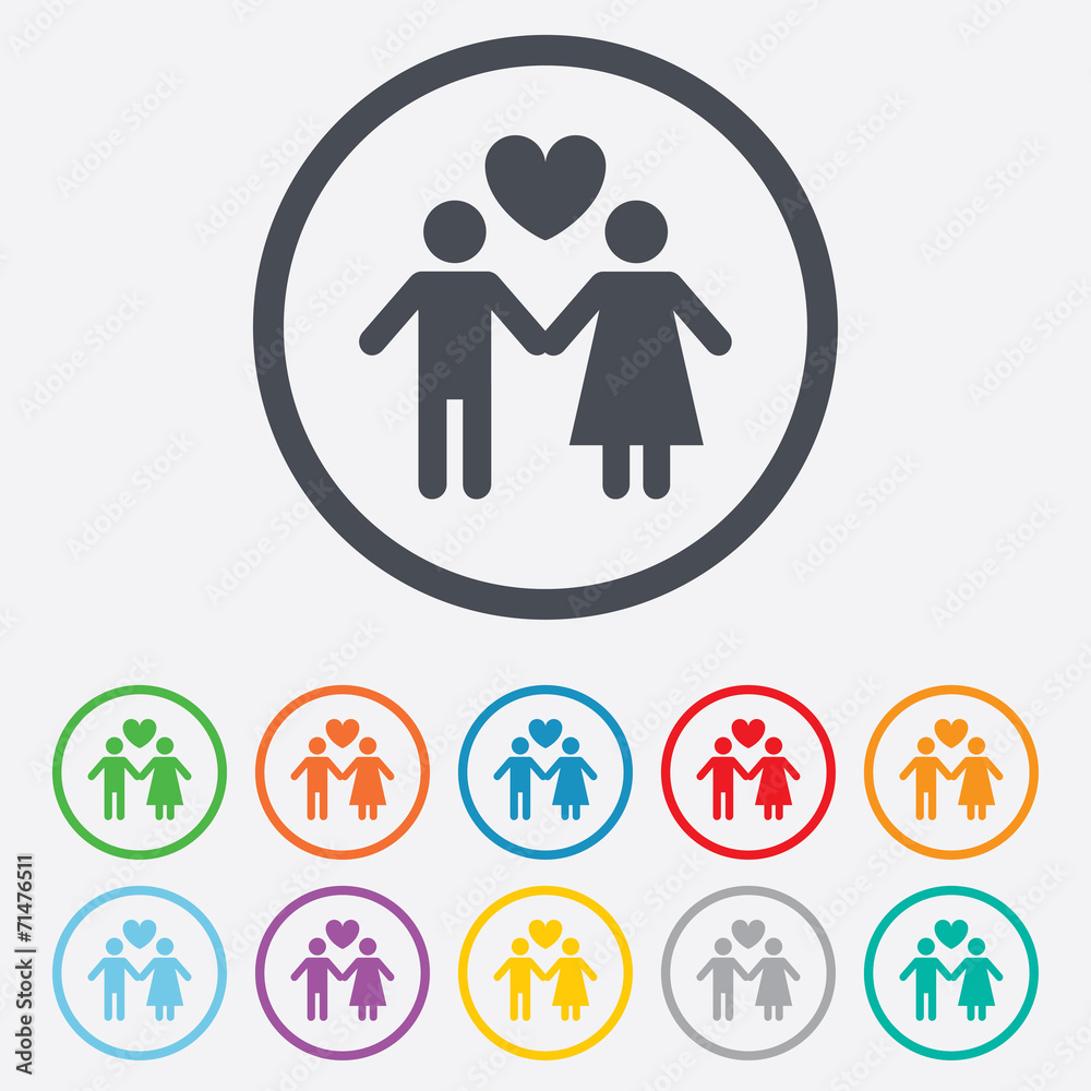 Obraz premium Couple sign icon. Male love female. Lovers.