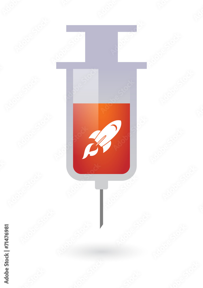 Obraz premium Syringe with a rocket