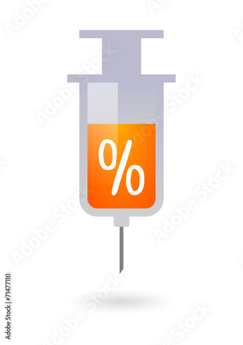 Syringe with a discount sign