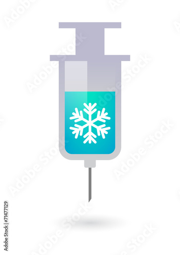 Syringe with a snow flake