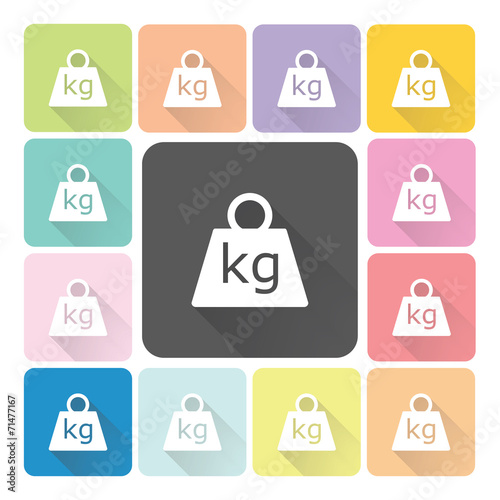 Weight Icon color set vector illustration