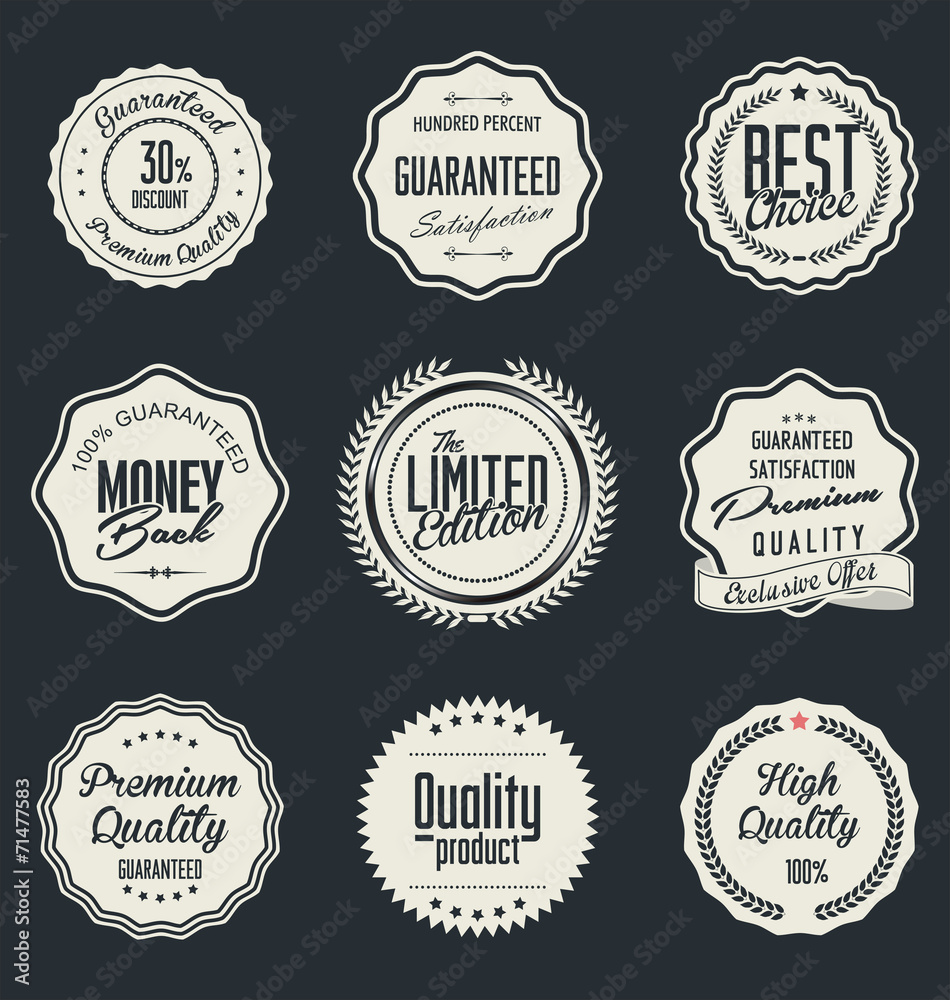 Premium quality retro Labels Premium quality retro Labels