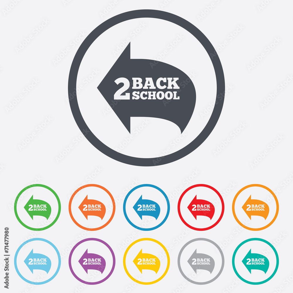 Back to school sign icon. Back 2 school symbol. Back to school sign icon. Back 2 school symbol.