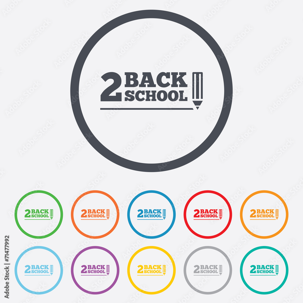 Back to school sign icon. Back 2 school symbol. Back to school sign icon. Back 2 school symbol.
