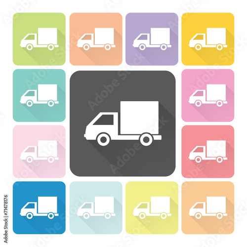 Car Icon color set vector illustration
