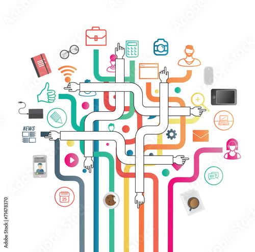 Business applications and icons vector
