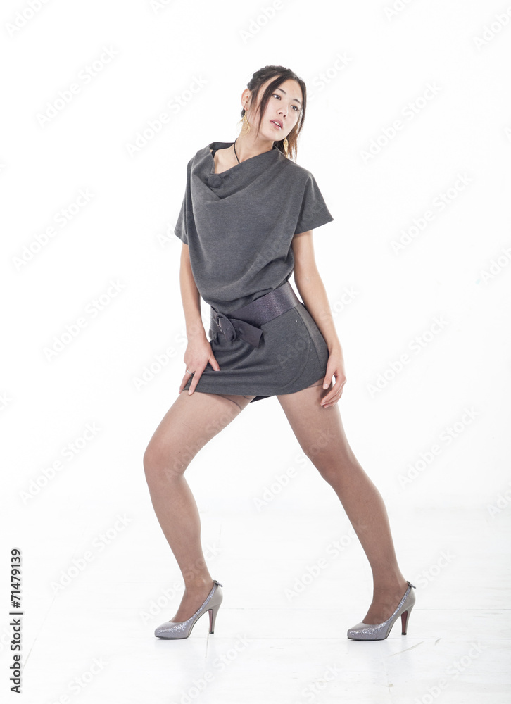 Fototapeta premium woman standing with legs apart