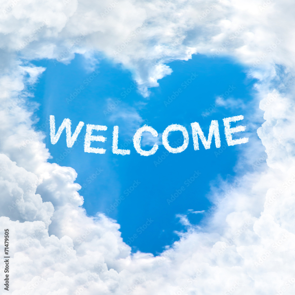 Fototapeta premium welcome word on blue sky