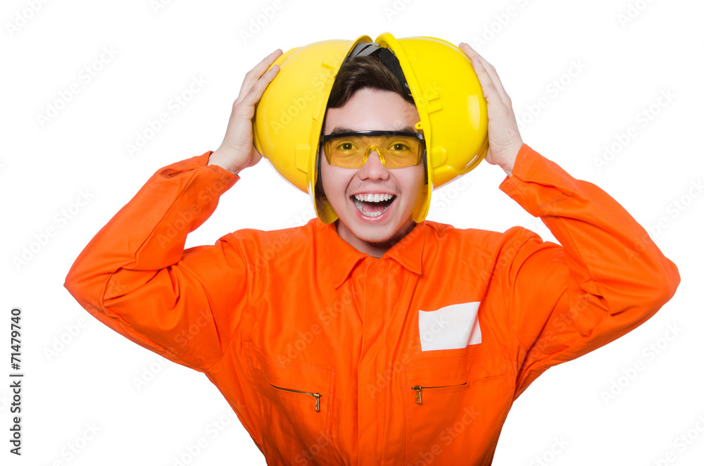 Industrial worker isolated on the white background Industrial worker isolated on the white background
