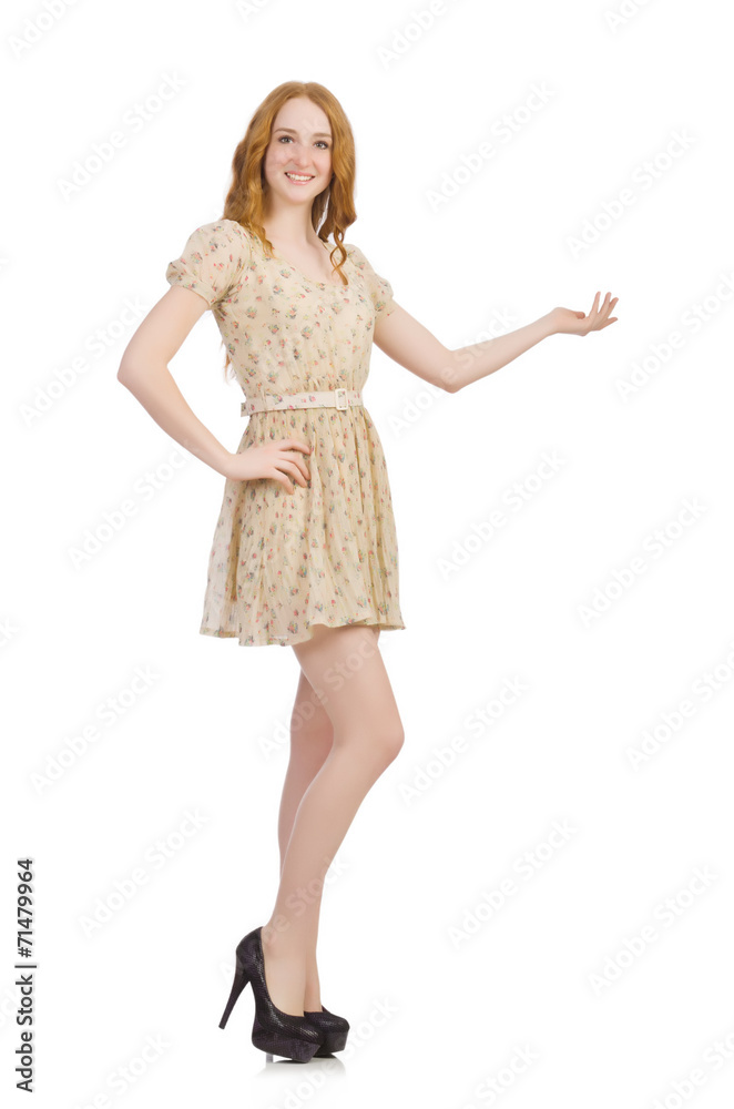 Woman isolated on the white background