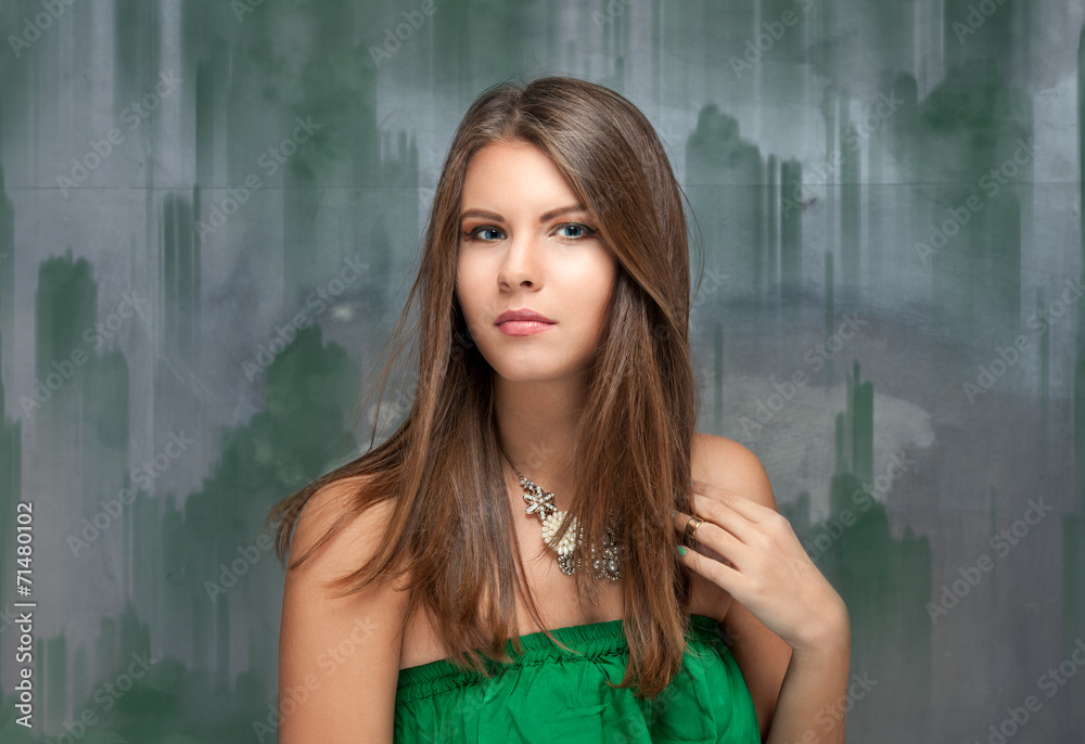 Beautiful young woman with bright makeup Beautiful young woman with bright makeup