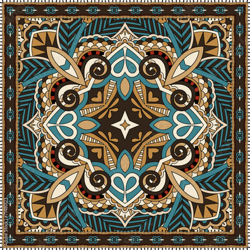 Traditional ornamental floral paisley bandanna