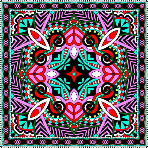 Traditional ornamental floral paisley bandanna