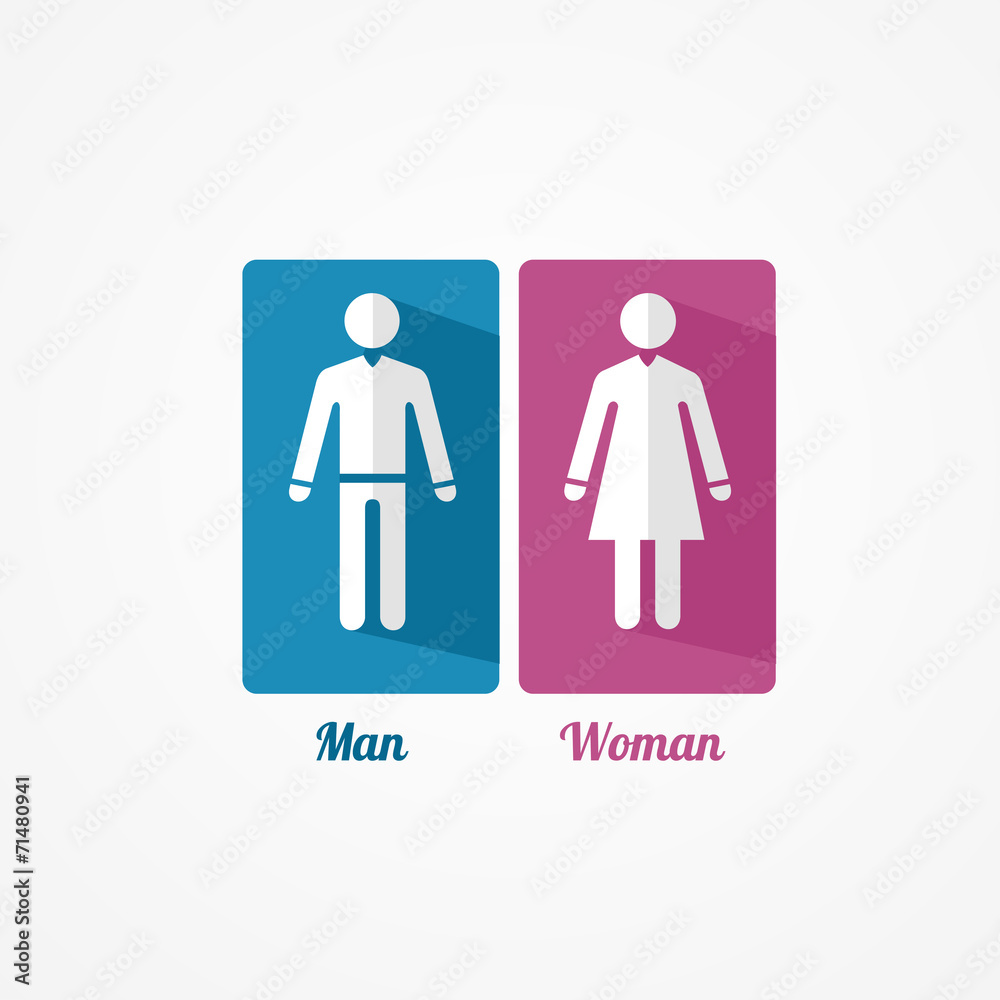 Man and Woman flat icon with shadows Man and Woman flat icon with shadows