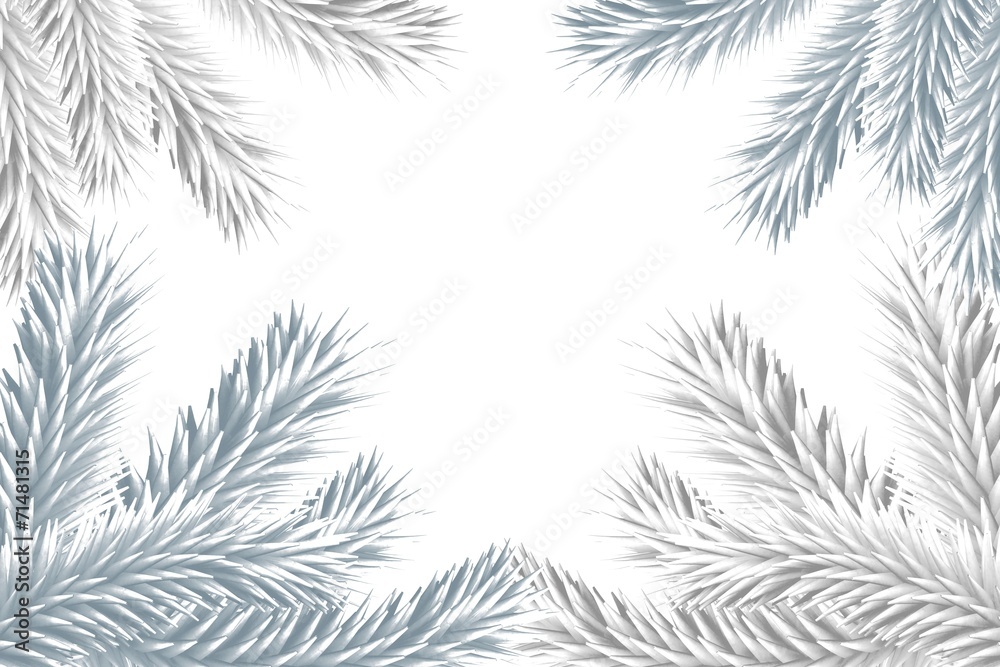 Fir tree branches forming frame