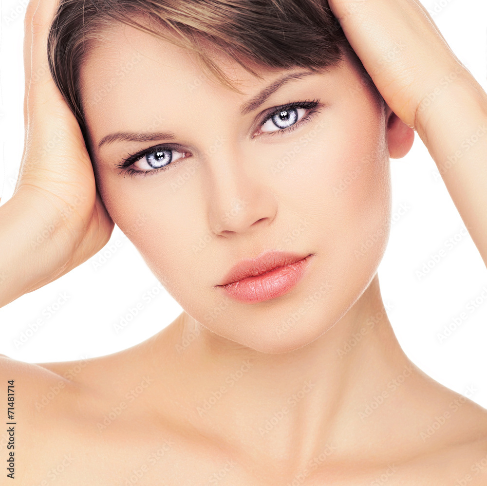 Beauty portrait of lovely model with clean healthy skin
