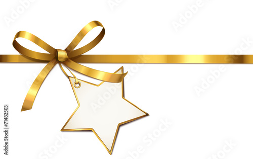 Goldene Schleife mit Stern-Etikett
