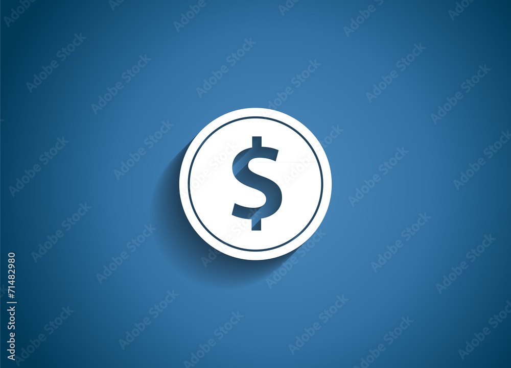 Dollar Glossy Icon Vector Illustration Dollar Glossy Icon Vector Illustration
