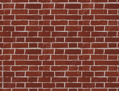 Vintage Red Brick Wall Vector Seamless Pattern