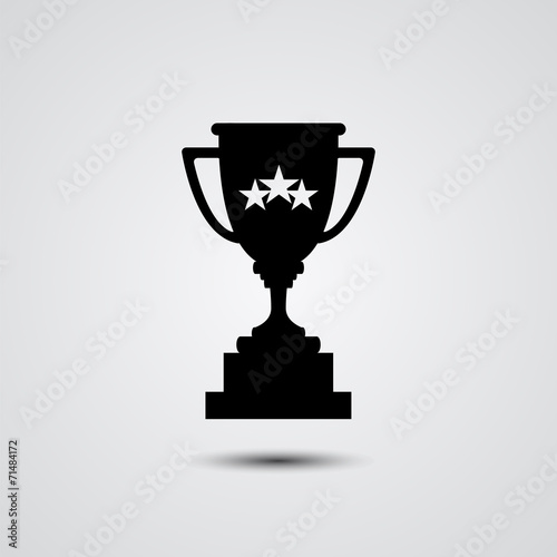 Trophy cup silhouette vector icon.