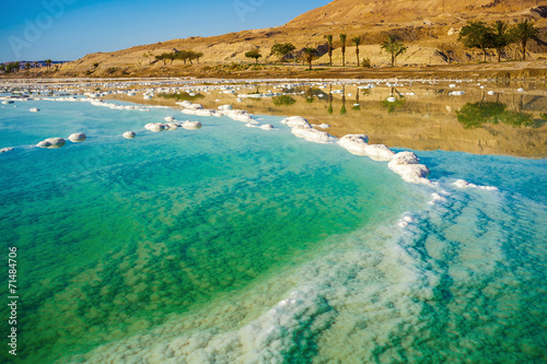 landscape with dead sea coastline photo