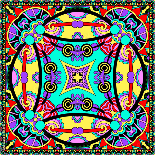 Traditional ornamental floral paisley bandanna