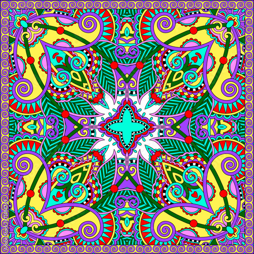 Traditional ornamental floral paisley bandanna