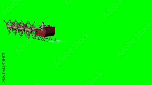 Santa Claus with animated reindeers -4 different views