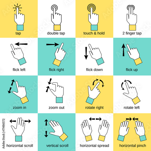Touch interface gestures flat line