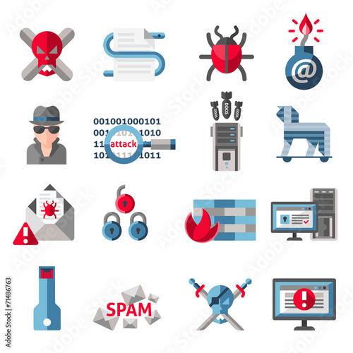 Hacker icons set