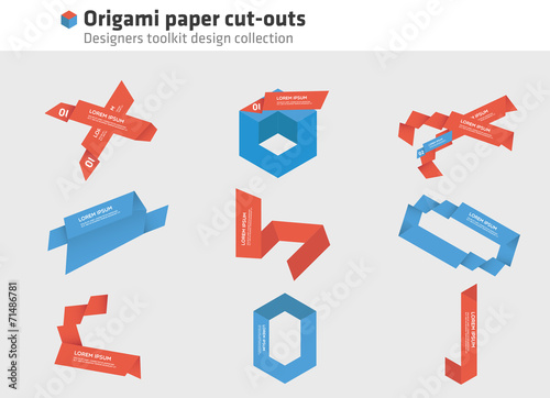 Fototapeta Naklejka Na Ścianę i Meble -  Origami - paper cut-outs